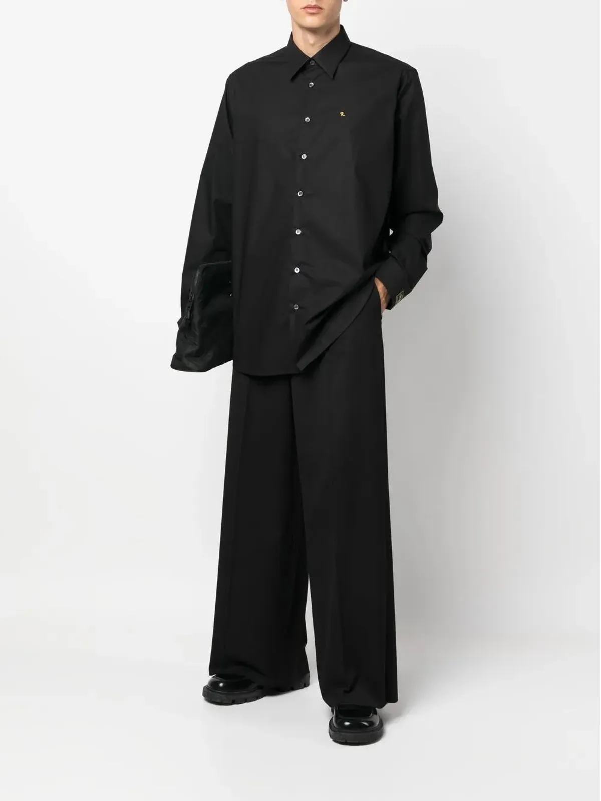 Raf Simons ロゴ刺繍入り長袖シャツ - 画像2