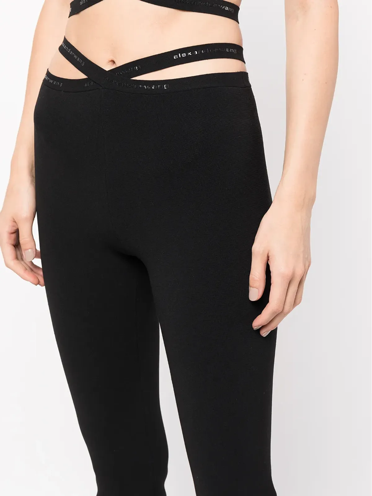 Alexander Wang クロスストラップ ロゴトリム レギンス - 画像5