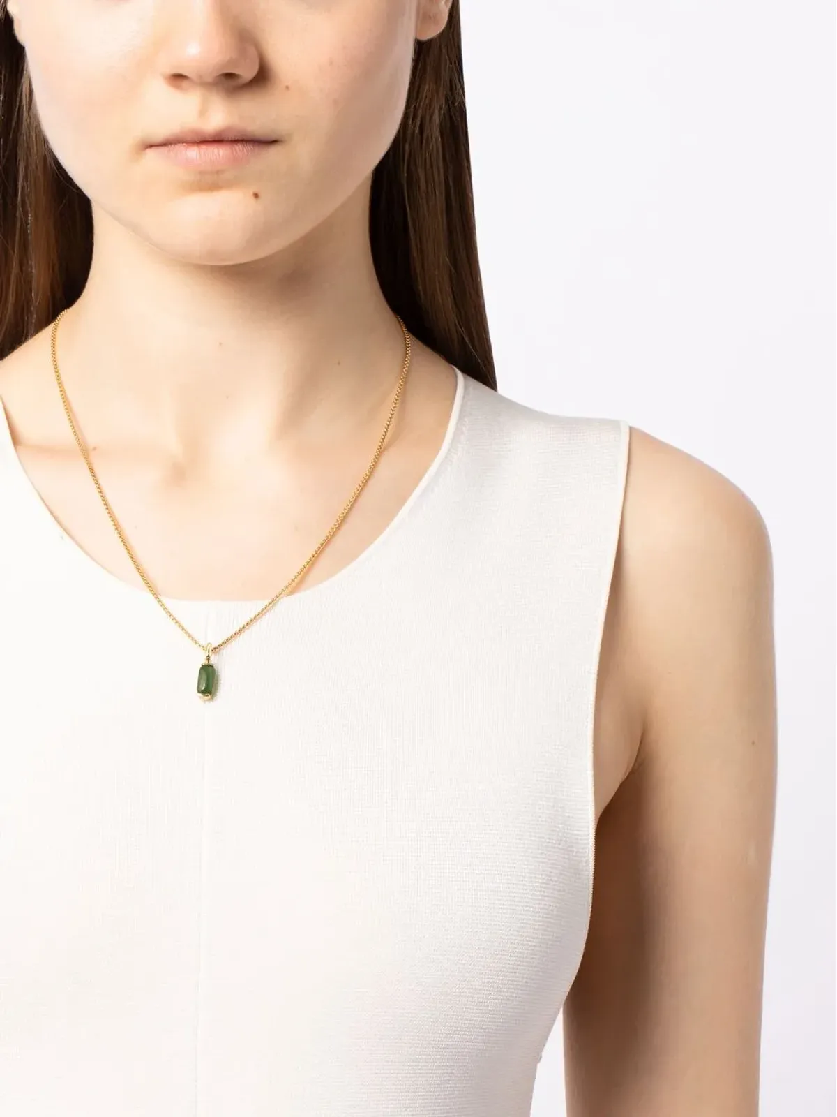 Fernando Jorge 18kt yellow gold jade pendant necklace - 画像2