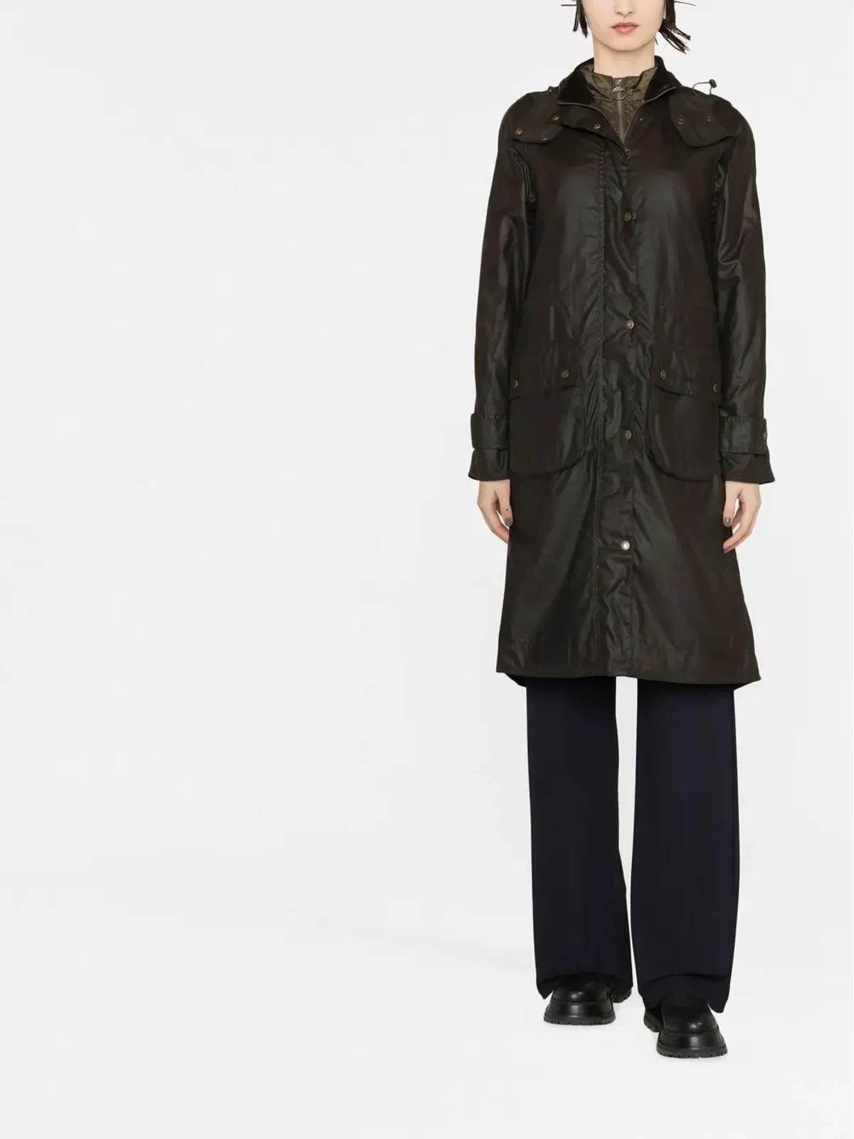 Barbour ロング Cannich ワックスコート - 画像2