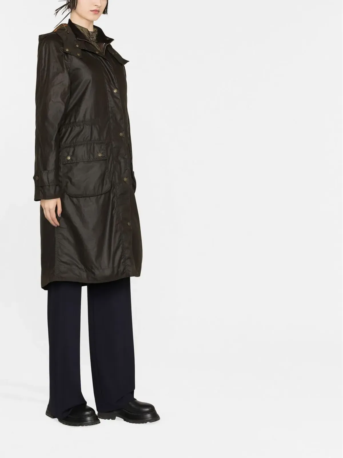 Barbour ロング Cannich ワックスコート - 画像3