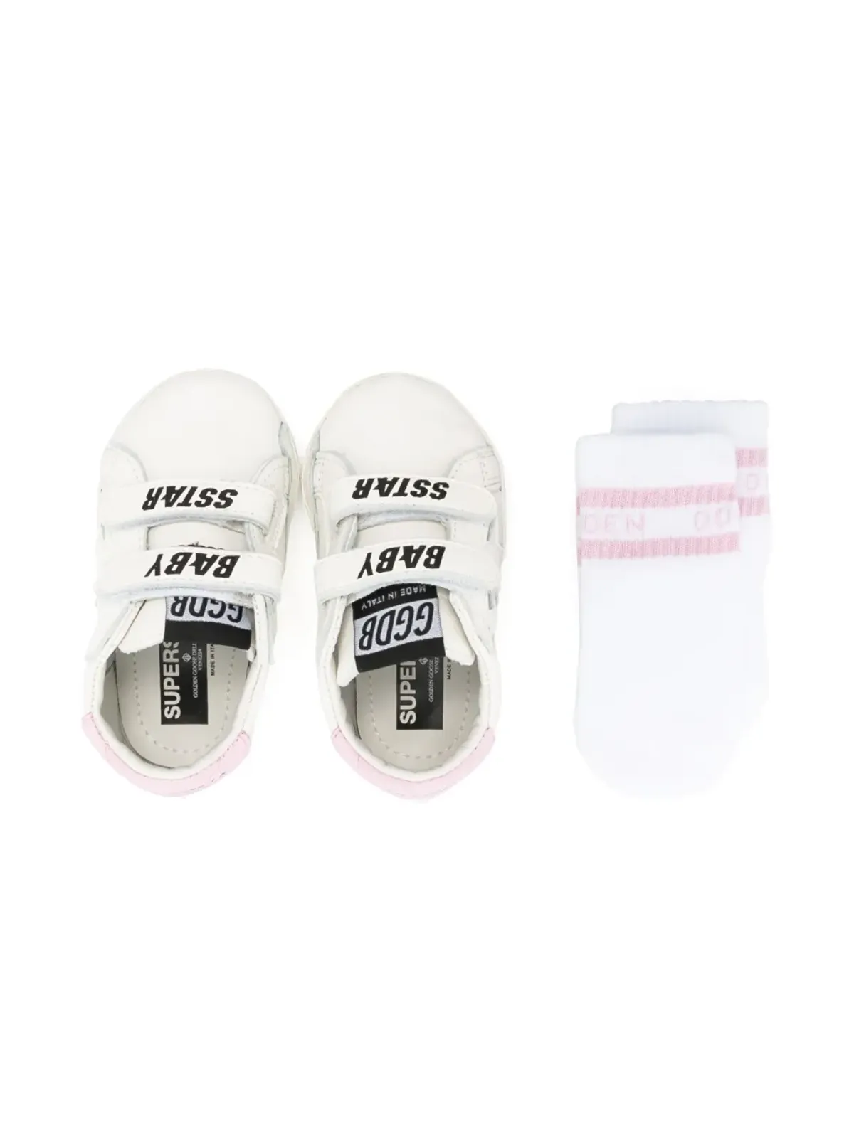 Golden Goose Kids Baby School leather sneakers - White - 画像3