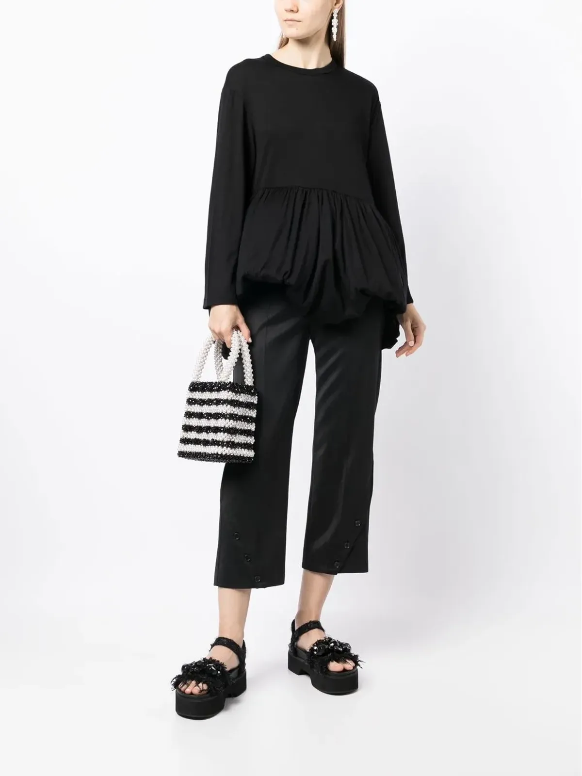 Comme Des Garçons Comme Des Garçons ギャザー入りヘムディテール ブラウス - 画像2