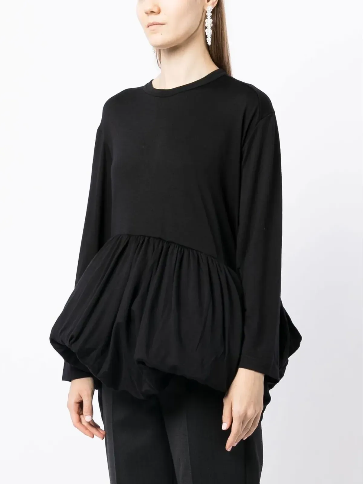 Comme Des Garçons Comme Des Garçons ギャザー入りヘムディテール ブラウス - 画像3