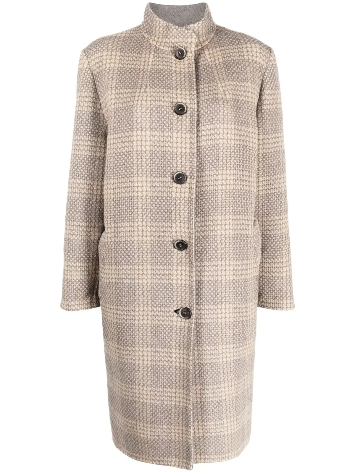 A.N.G.E.L.O. Vintage Cult 1960s checkered knee-length coat - Neutrals - 画像1