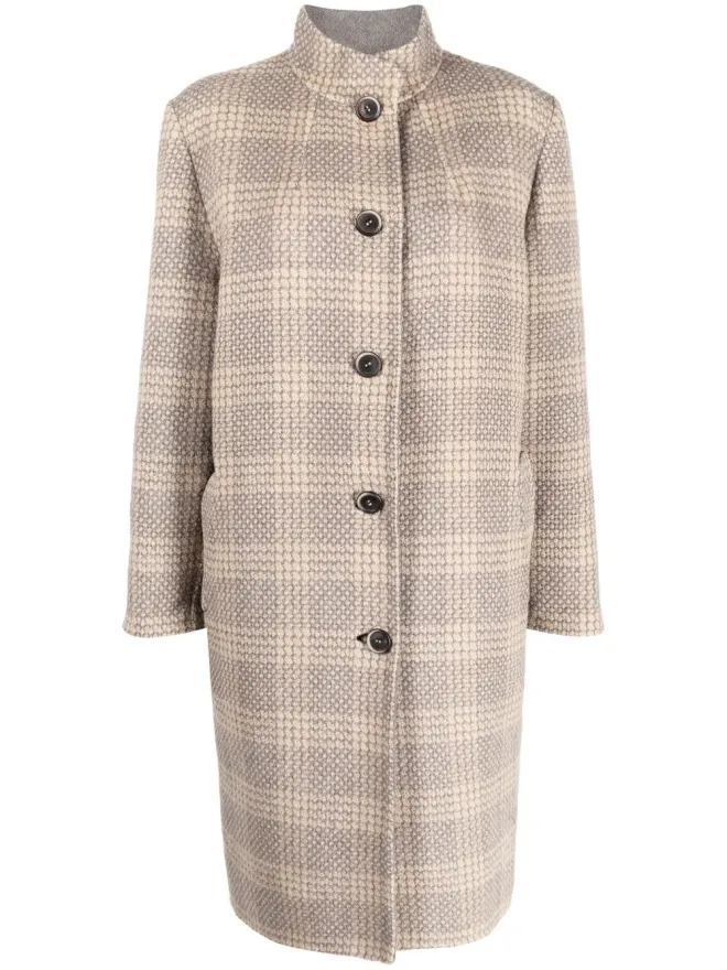A.N.G.E.L.O. Vintage Cult A.N.G.E.L.O. Vintage Cult 1960s checkered knee-length coat - Neutralsの商品画像