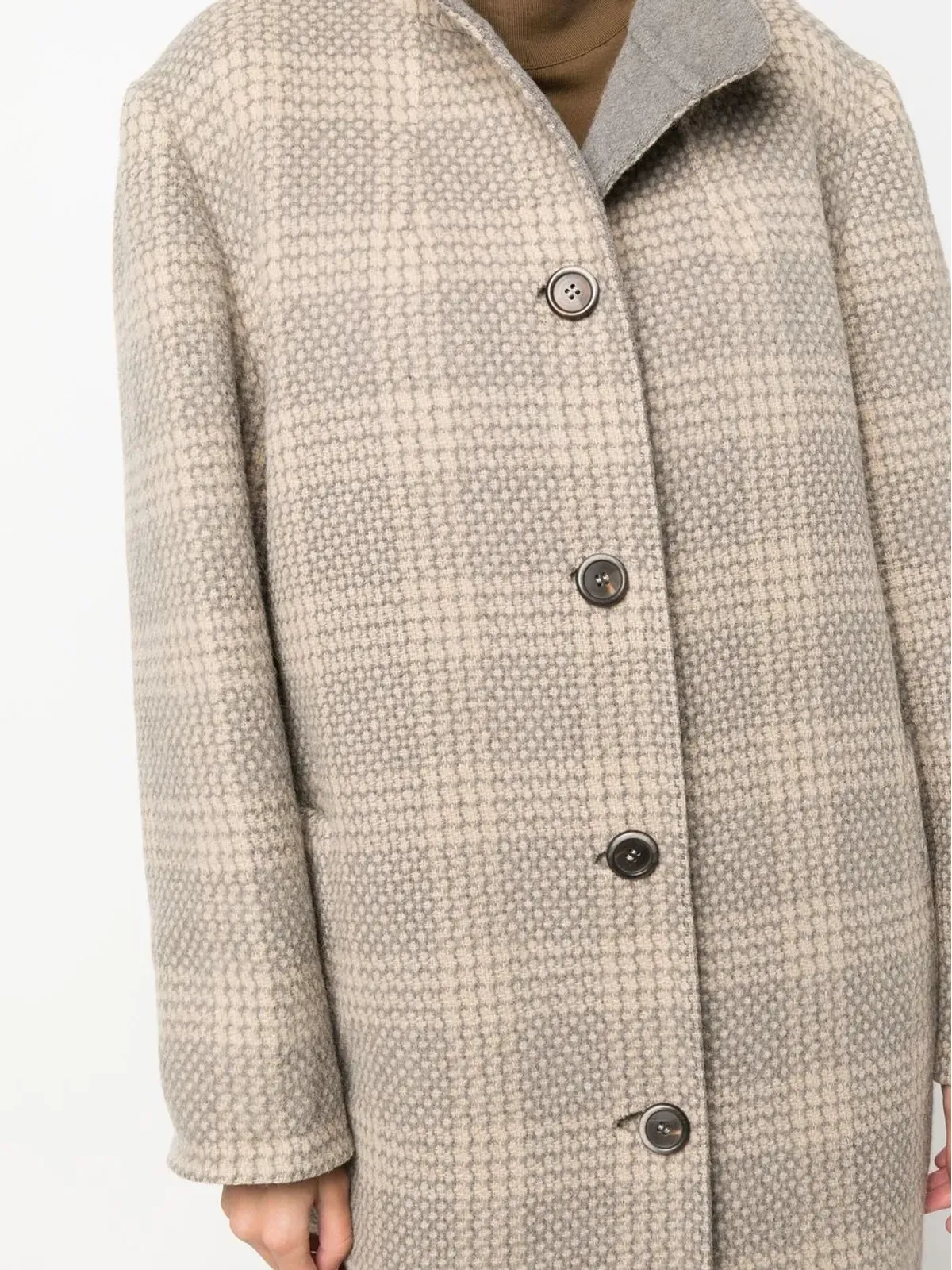 A.N.G.E.L.O. Vintage Cult 1960s checkered knee-length coat - Neutrals - 画像5