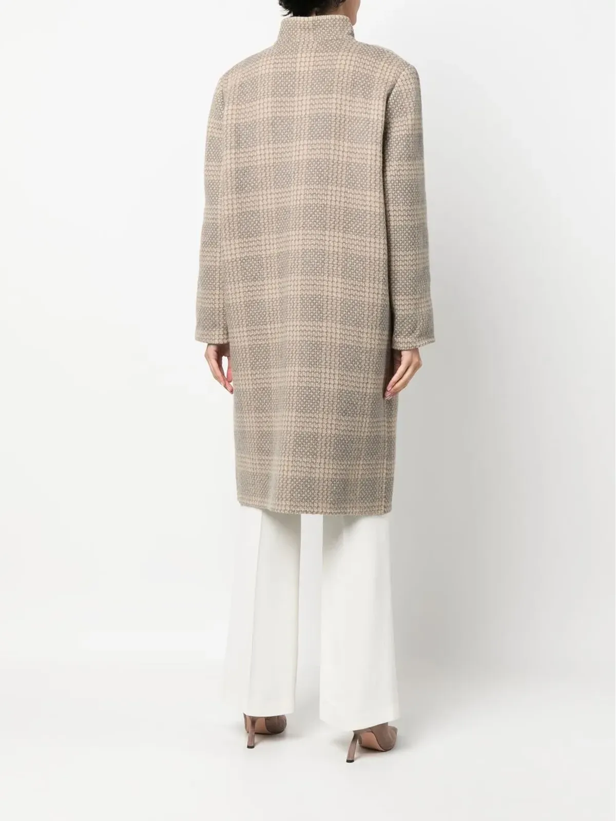 A.N.G.E.L.O. Vintage Cult 1960s checkered knee-length coat - Neutrals - 画像4