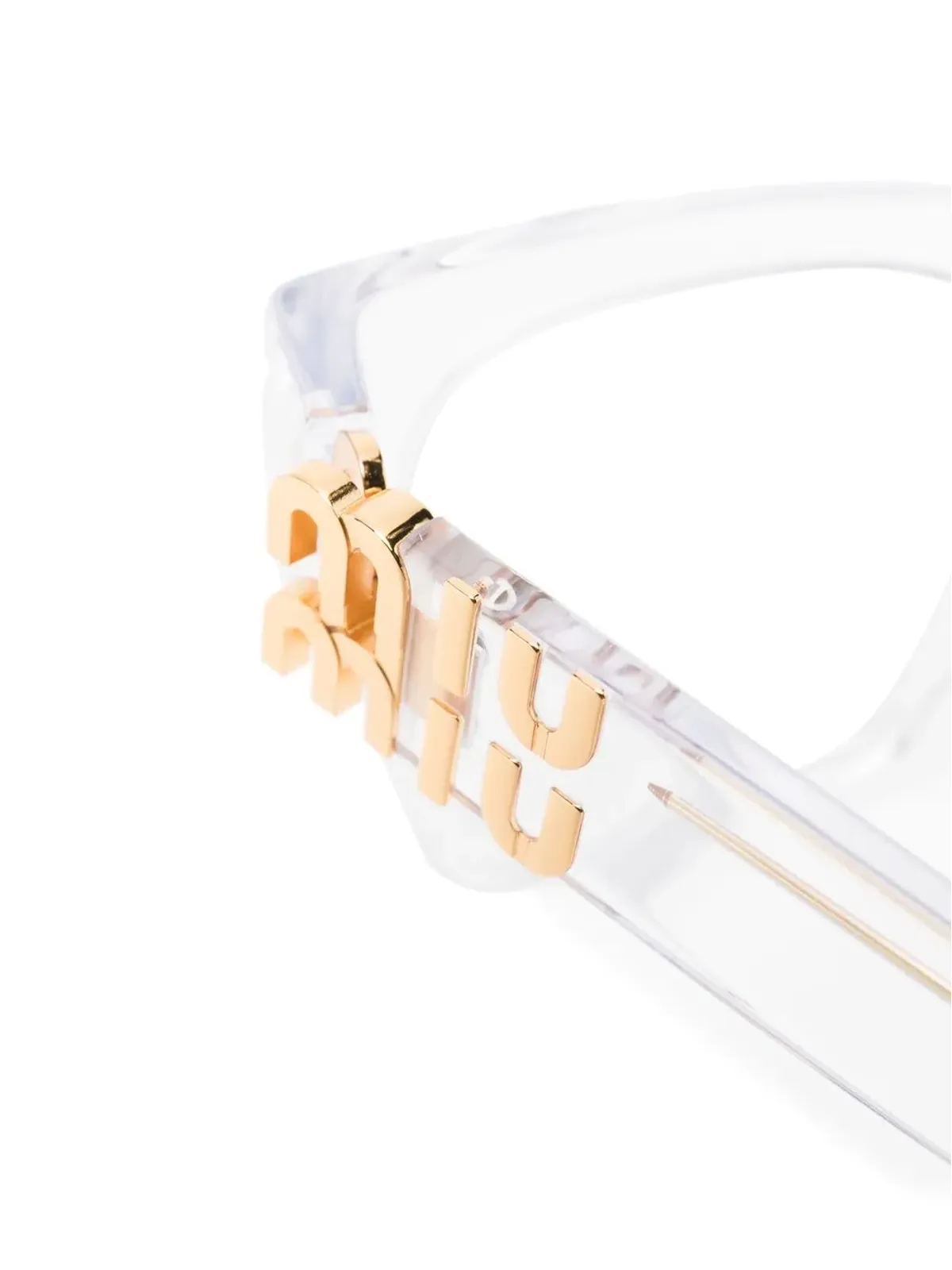 Miu Miu Eyewear ロゴプレート透明メガネ - 画像3
