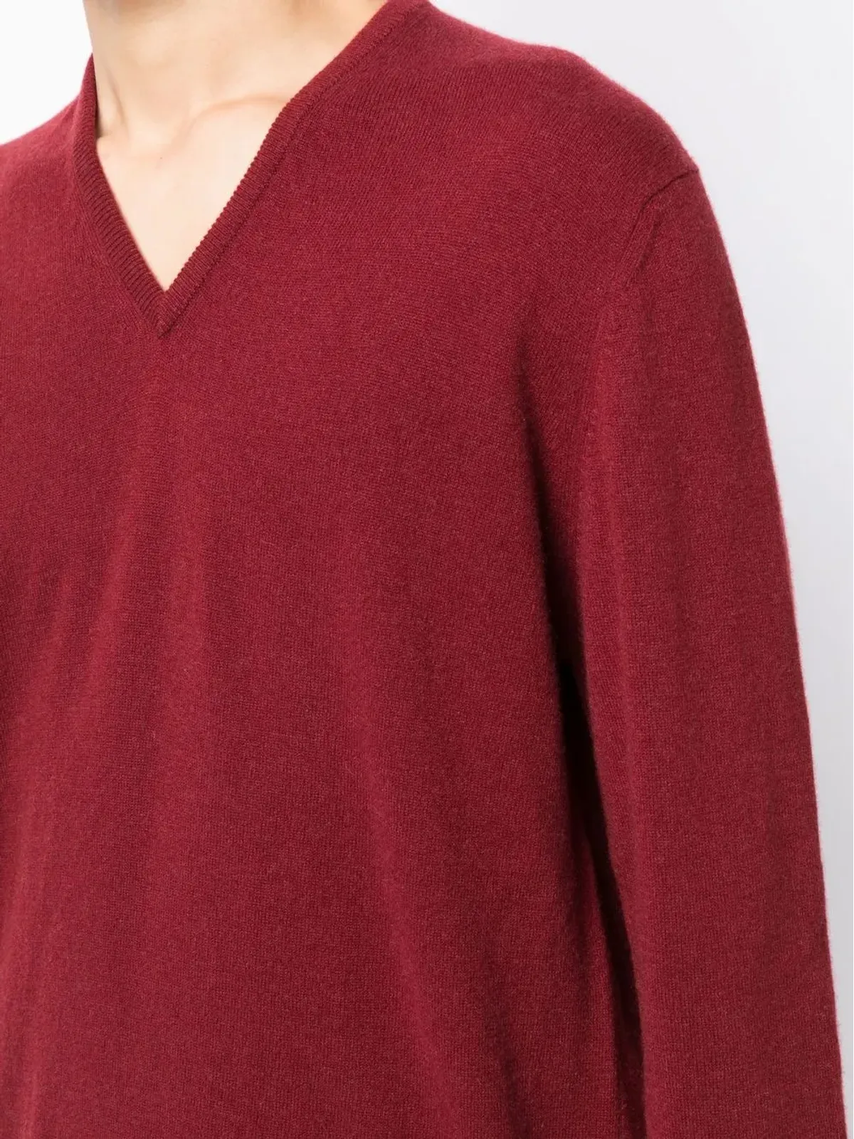 Leathersmith of London V-neck knit jumper - Red - 画像5