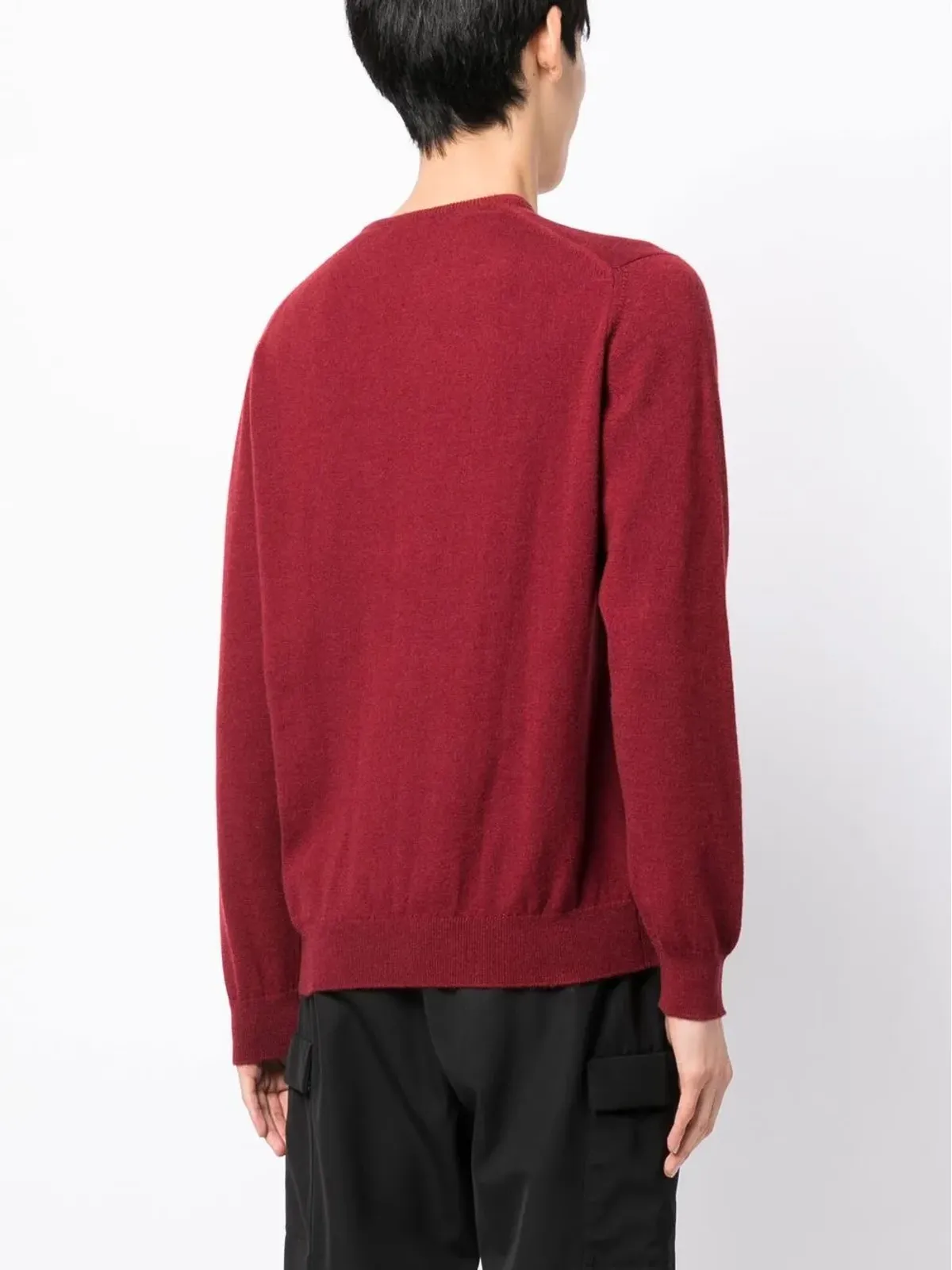 Leathersmith of London V-neck knit jumper - Red - 画像4