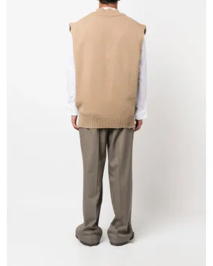 Maison Margiela レイヤードVネックベスト - ブラウン - サムネイル4