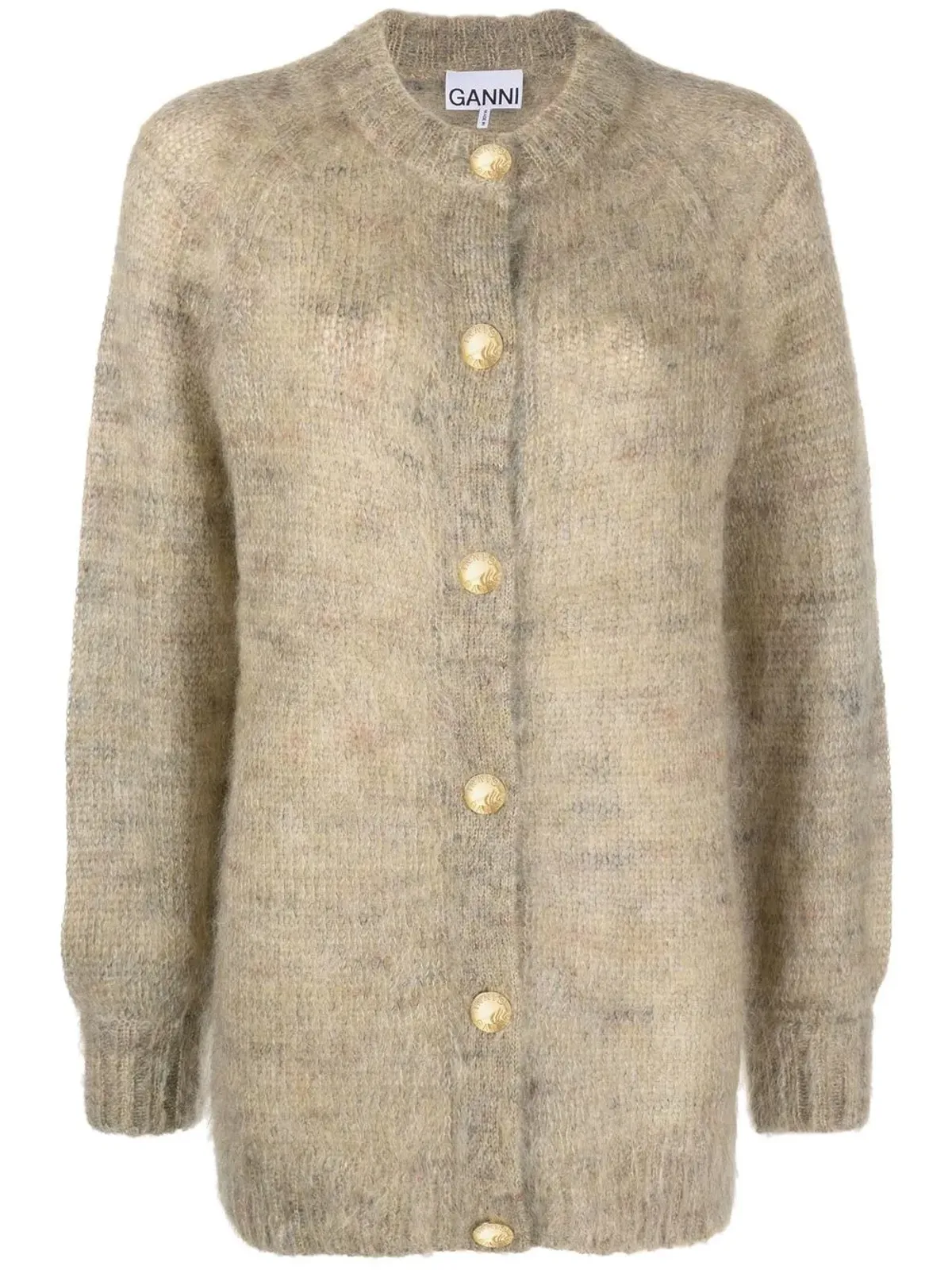 GANNI ブラッシュドエフェクト クルーネック カーディガン - 画像1