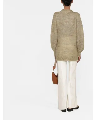 GANNI ブラッシュドエフェクト クルーネック カーディガン - サムネイル4