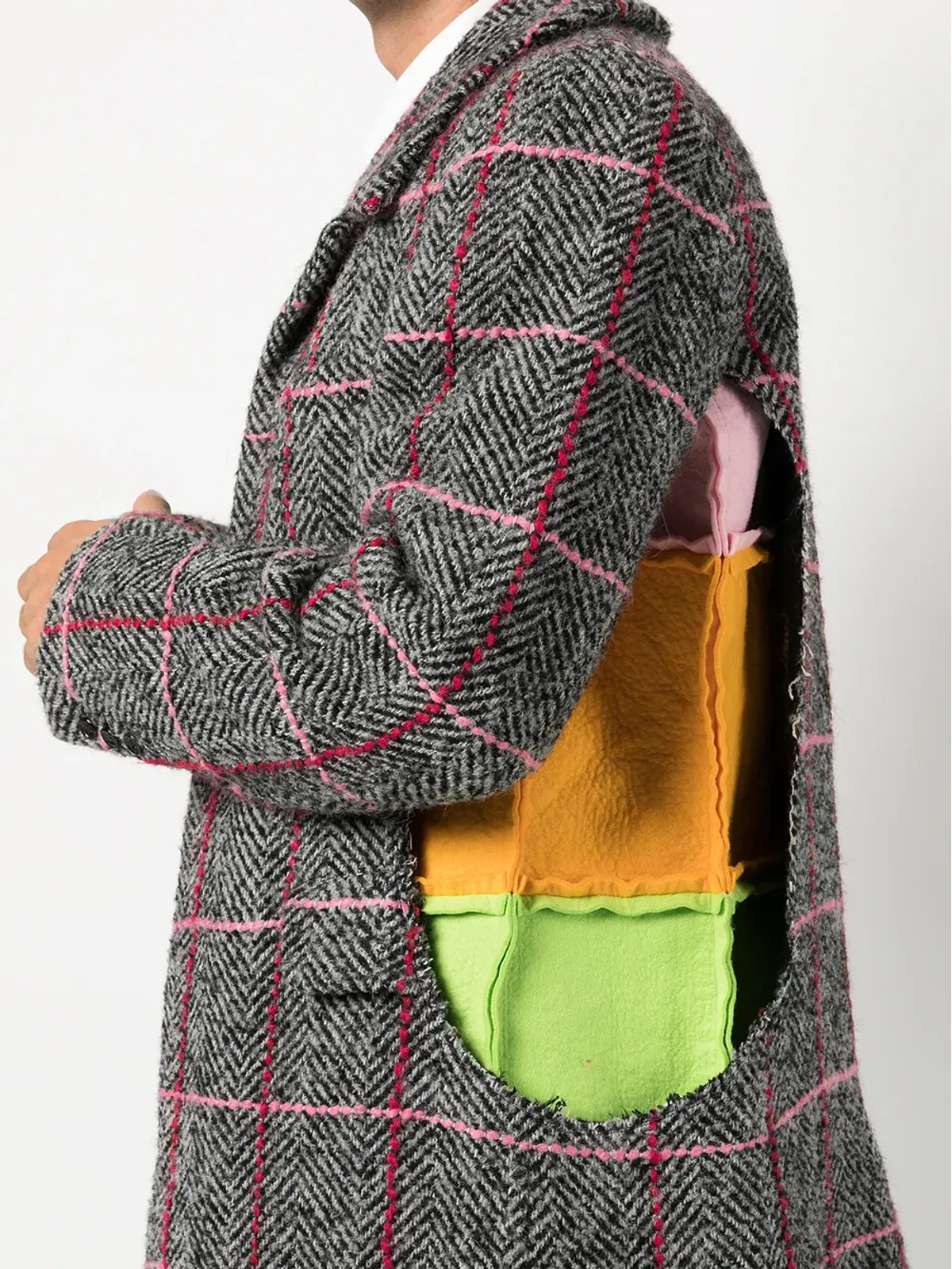 Comme des Garçons Homme Plus カラーブロック・パネルド・ブレザー（グレー） - 画像5