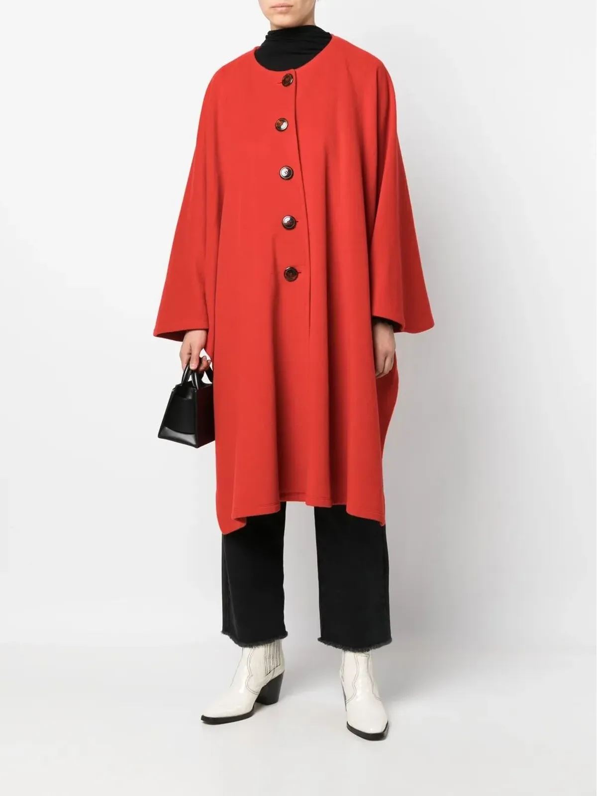 A.N.G.E.L.O. Vintage Cult 1980s collarless loose-fit coat - Red - 画像2