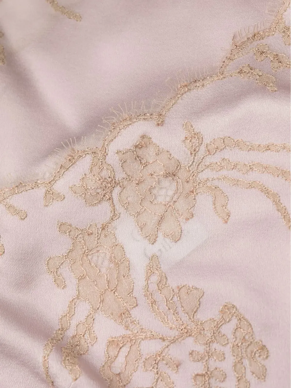 Carine Gilson レースアップリケ付きシルクスリップドレス - 画像3