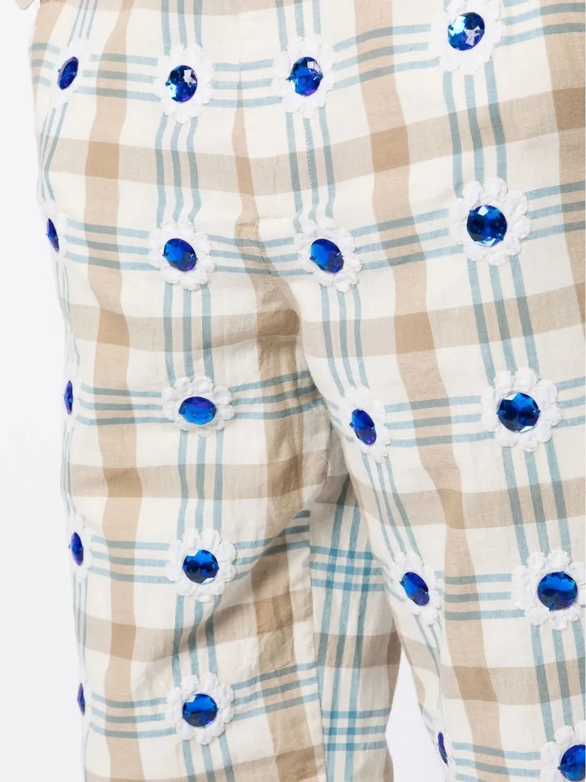 BODE エンベリッシュド チェック柄ストレートパンツ - 画像5