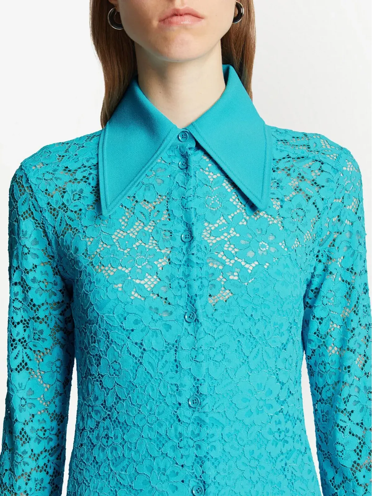 Proenza Schouler 花柄レースのシャツドレス - 画像5