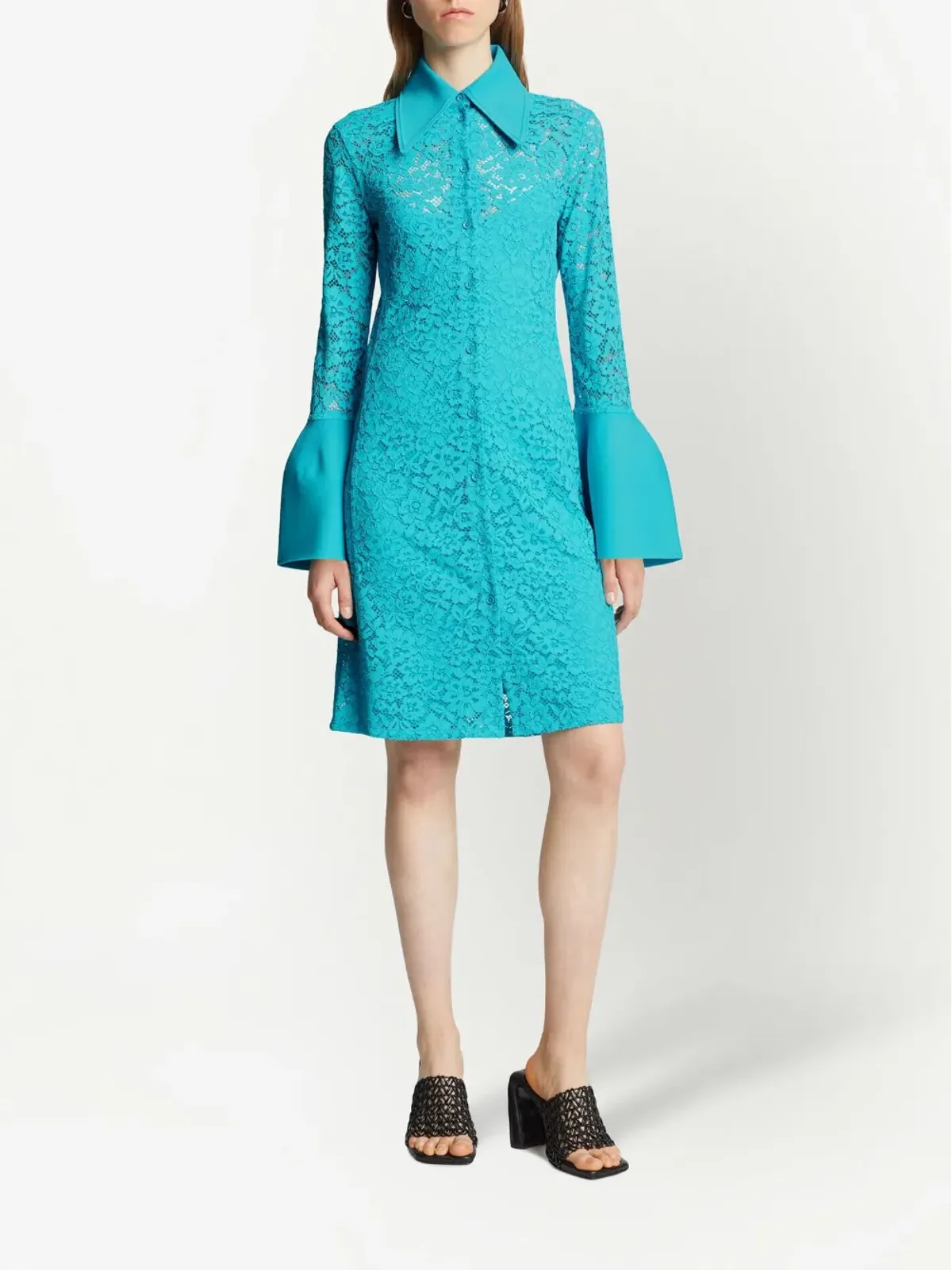 Proenza Schouler 花柄レースのシャツドレス - 画像2