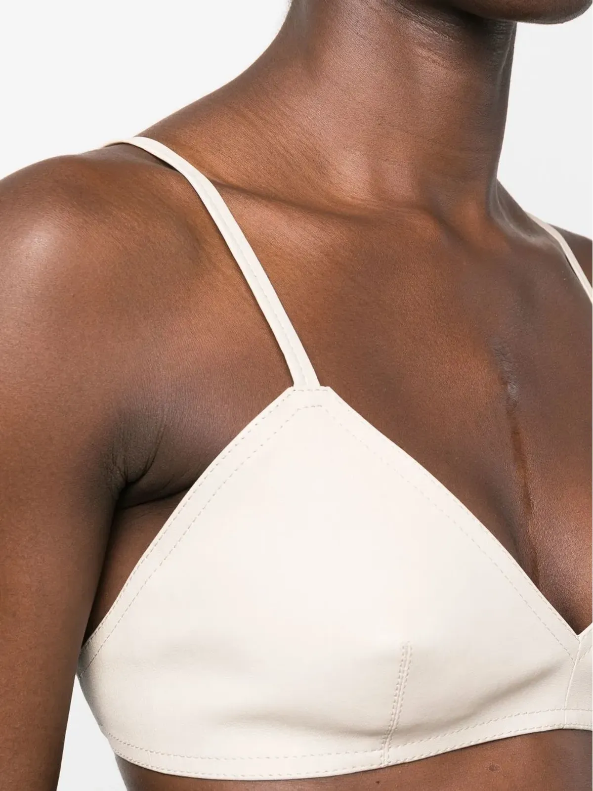 The Mannei Sierra leather cropped tank top - 画像5