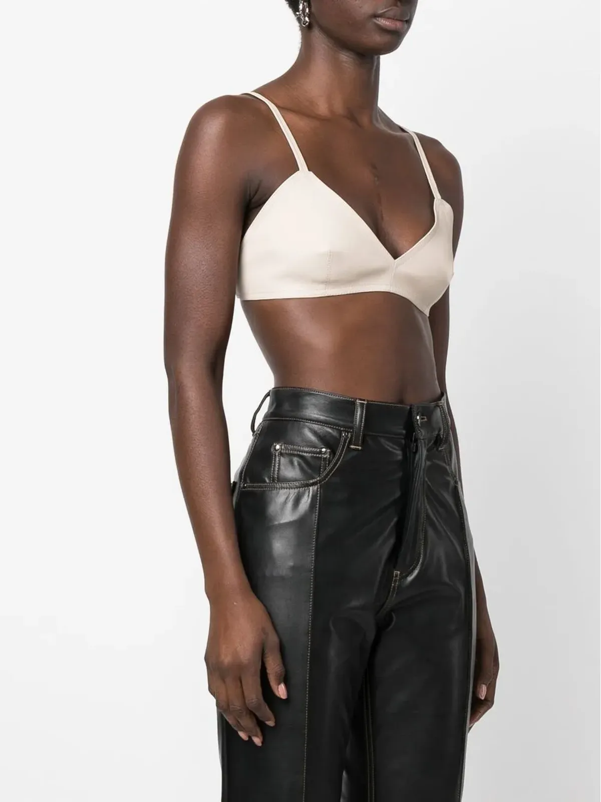 The Mannei Sierra leather cropped tank top - 画像3