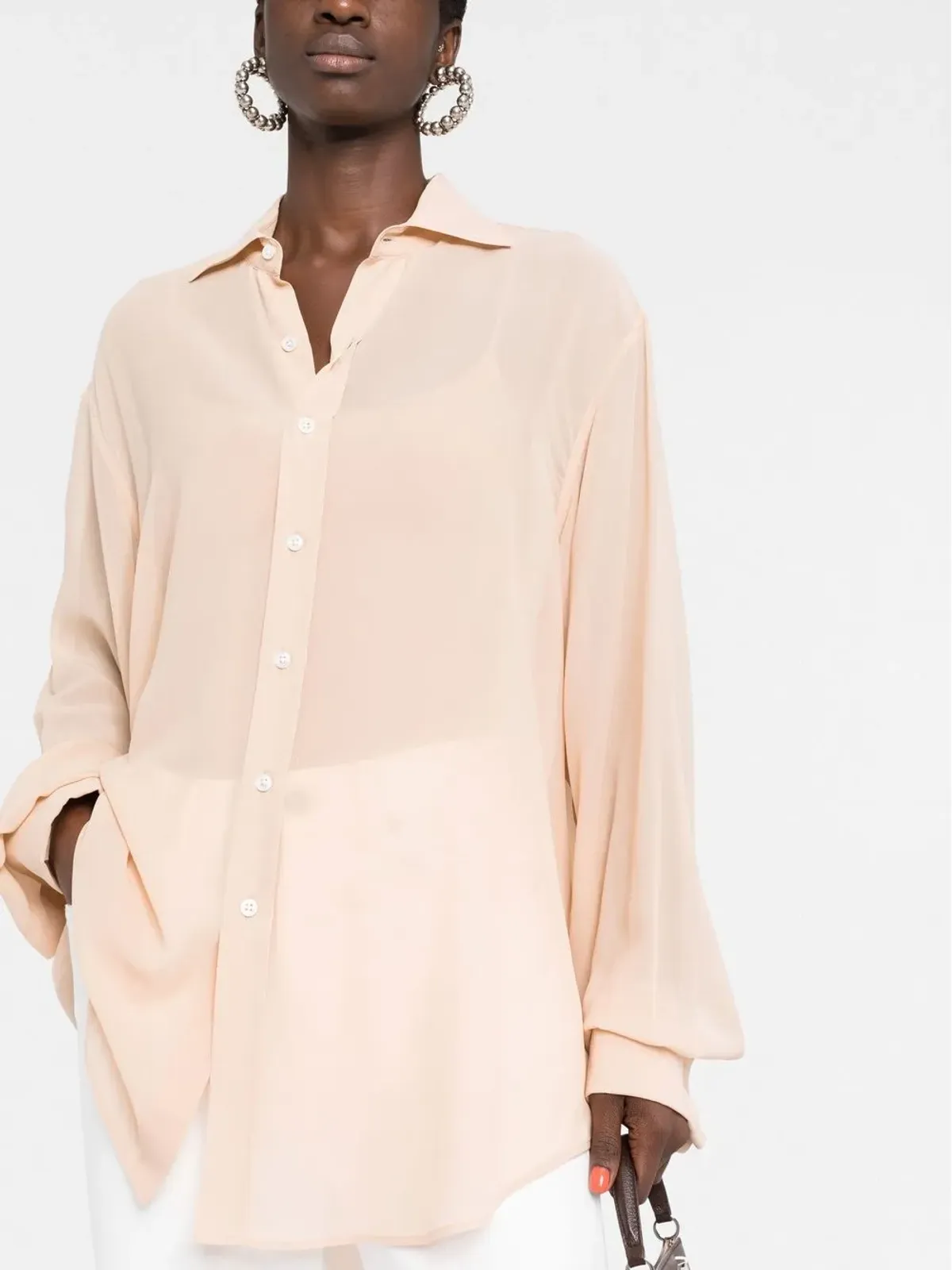 Maison Margiela フォーステッチ シルクシャツ - 画像5