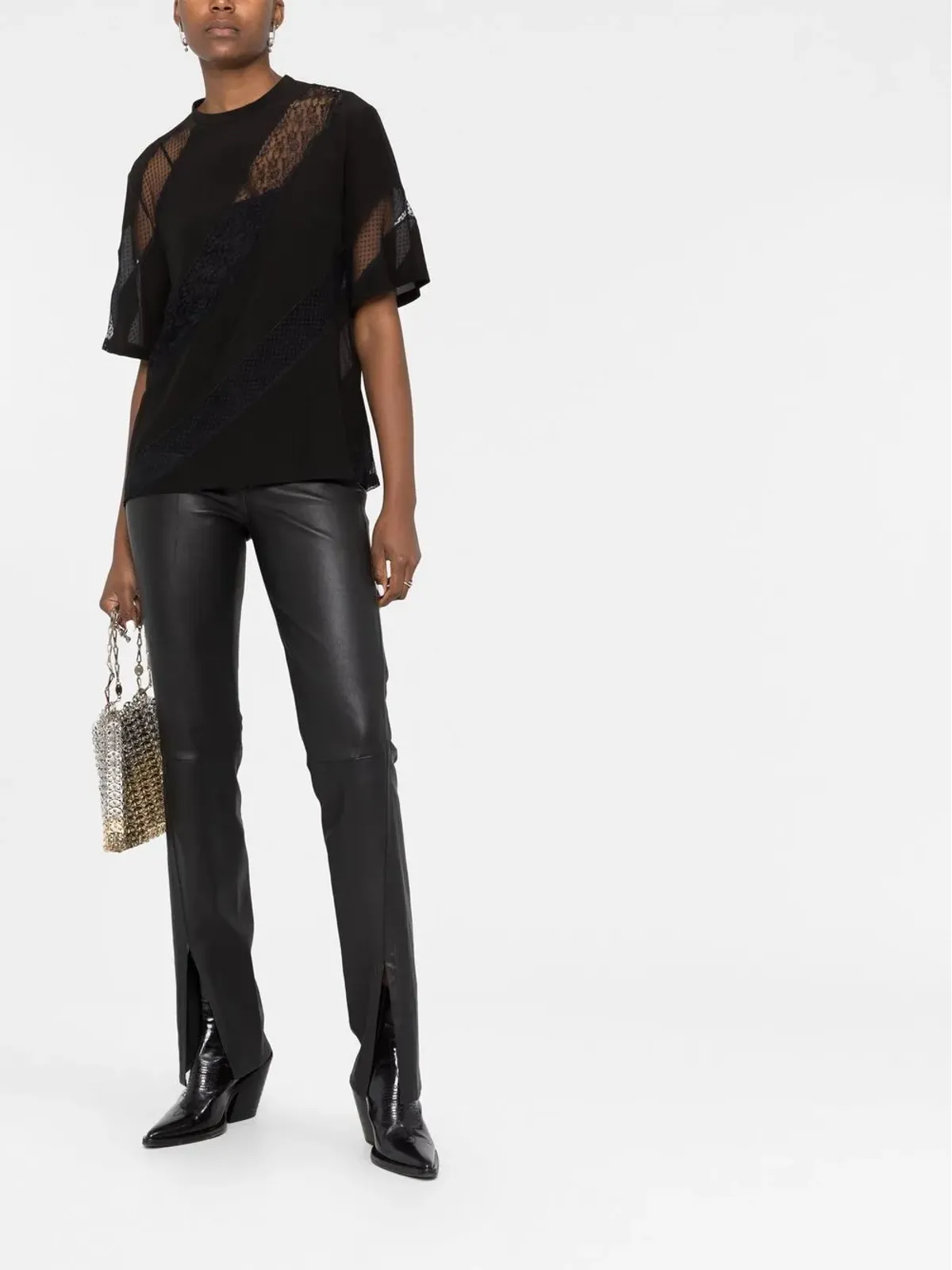 Elie Saab レースパネルドTシャツ - 画像2