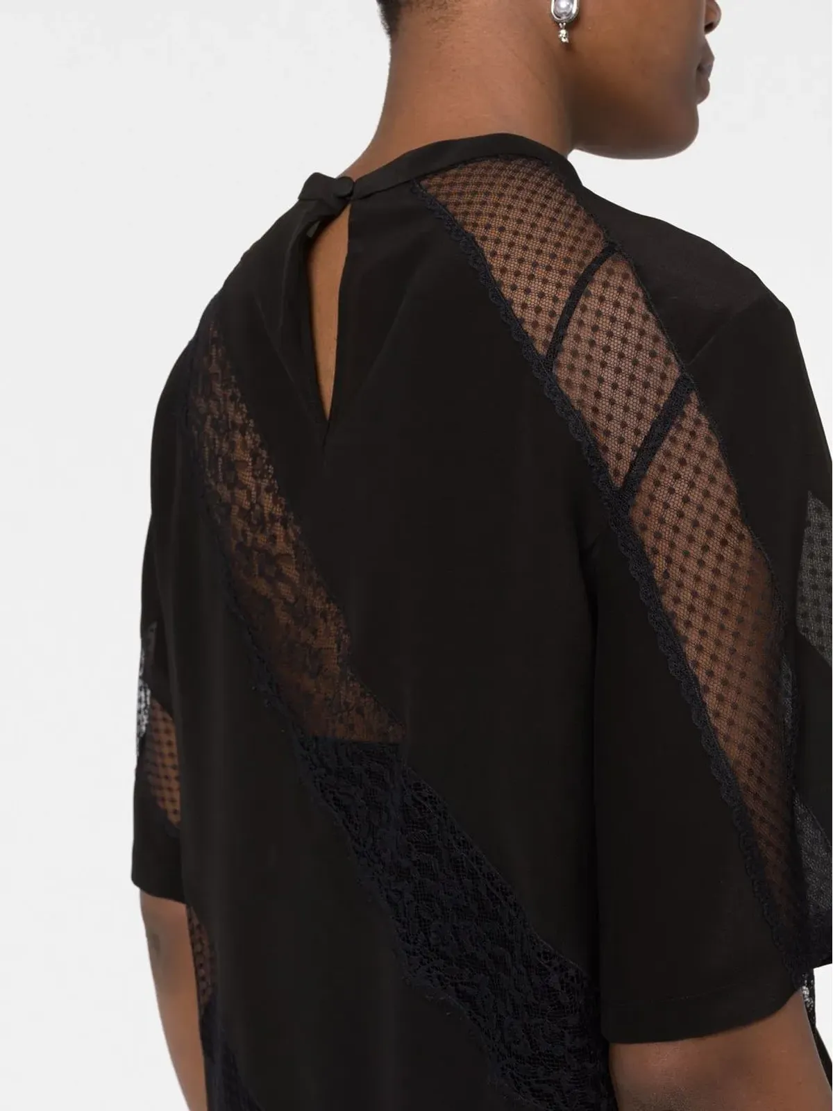 Elie Saab レースパネルドTシャツ - 画像3