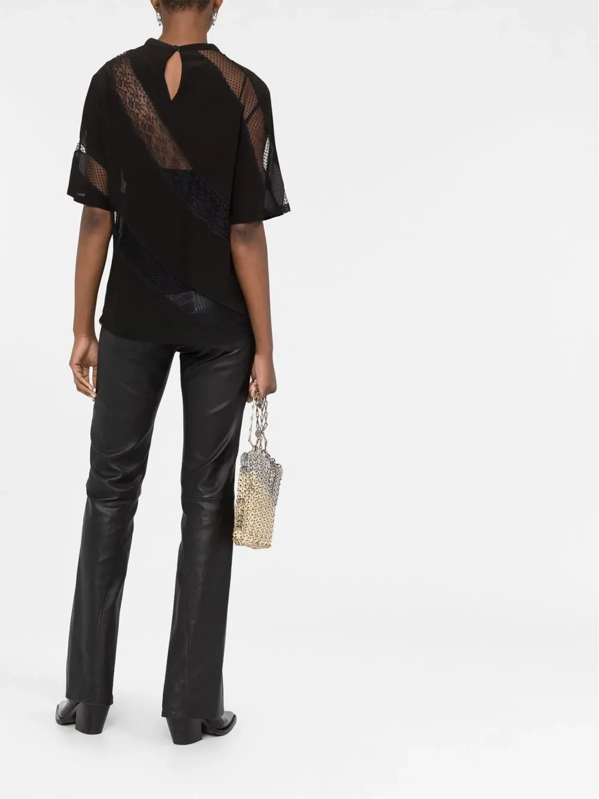 Elie Saab レースパネルドTシャツ - 画像4