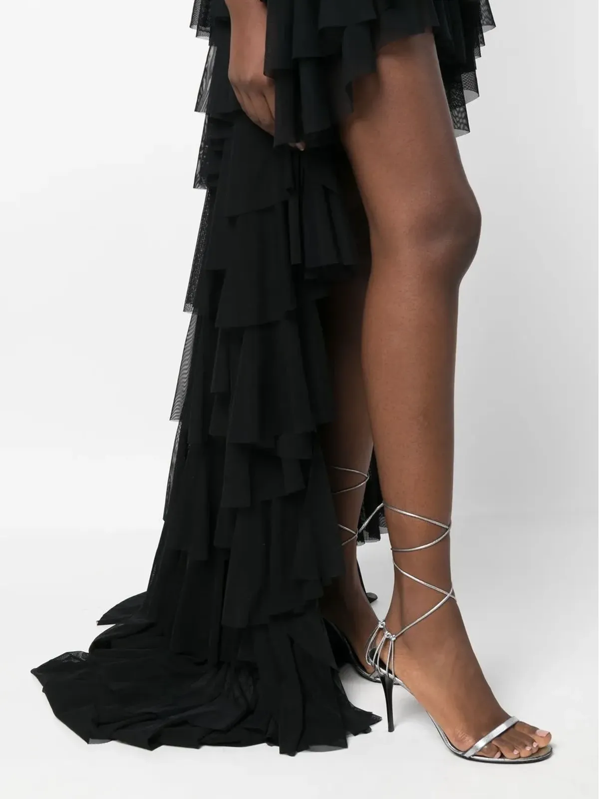 Norma Kamali Tara shirred high-low gown - 画像5
