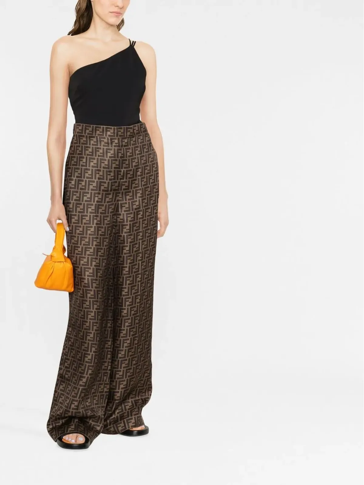 FENDI FFモチーフ シルク パラッツォパンツ - 画像2