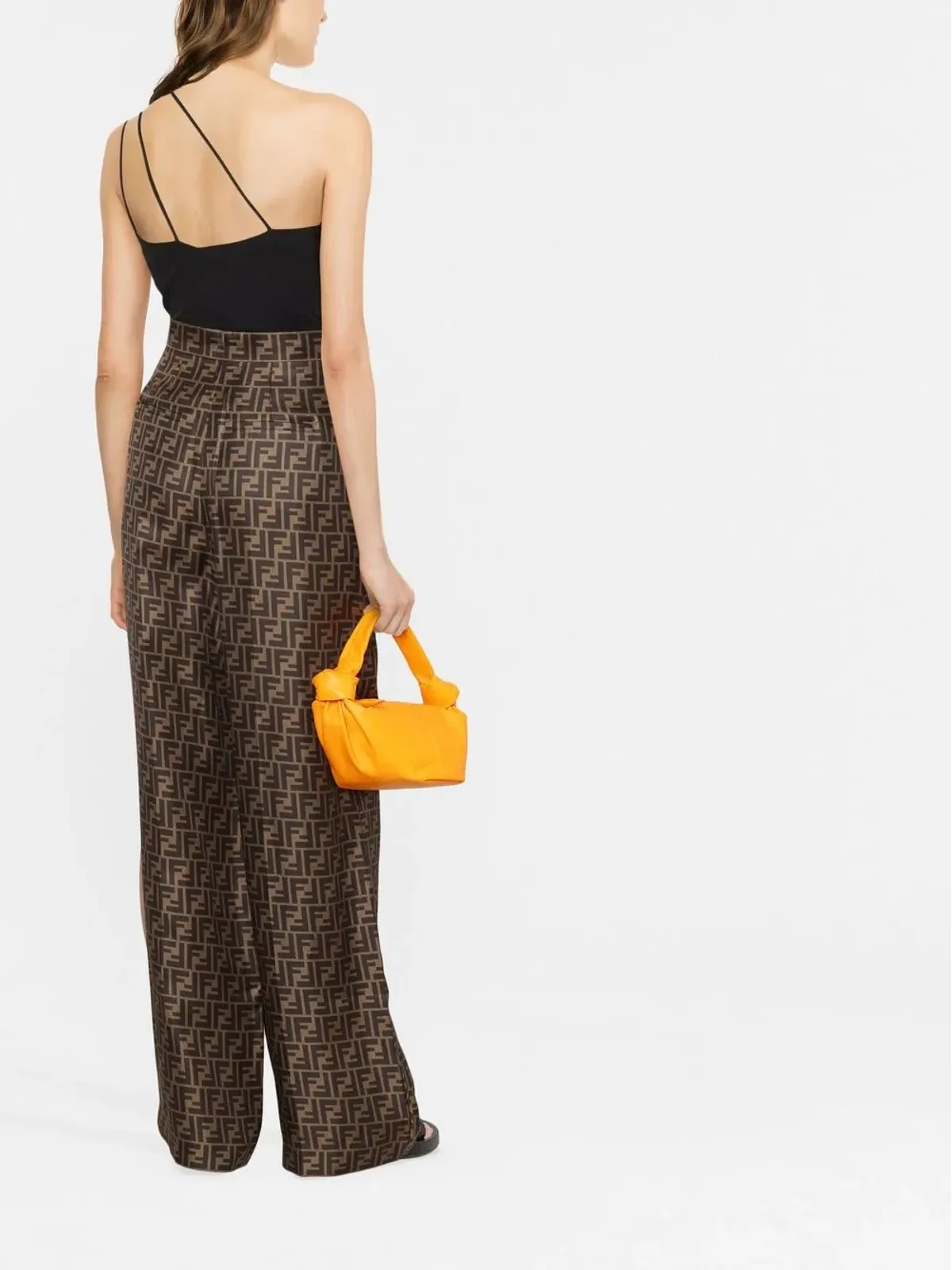FENDI FFモチーフ シルク パラッツォパンツ - 画像4