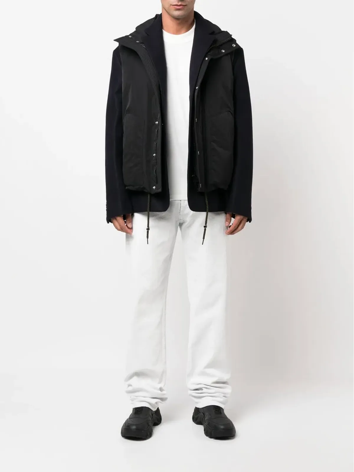 sacai ダブルレイヤー ジレ ウール ジャケット - 画像2