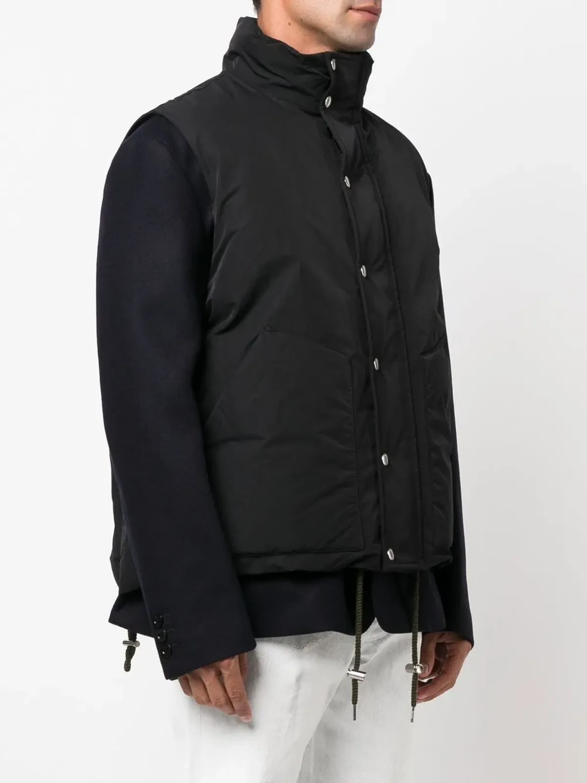sacai ダブルレイヤー ジレ ウール ジャケット - 画像3