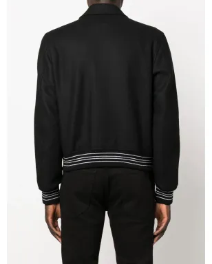 AMIRI ボーンズ ヴァーシティ アップリケ ウール混紡 ボンバー ジャケット - サムネイル4
