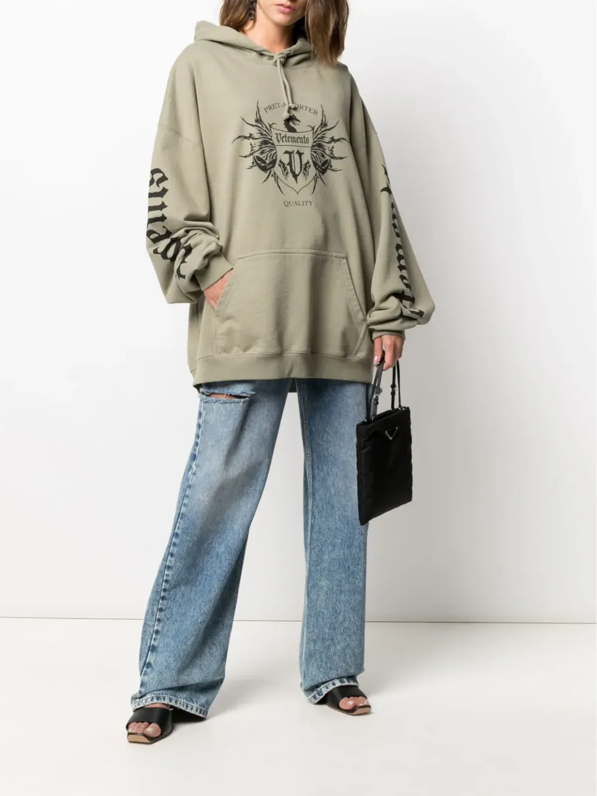 VETEMENTS ロゴ ドローストリング フーディー - 画像3