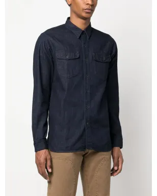 Ralph Lauren RRL Preston長袖シャツ - ブルー - サムネイル3