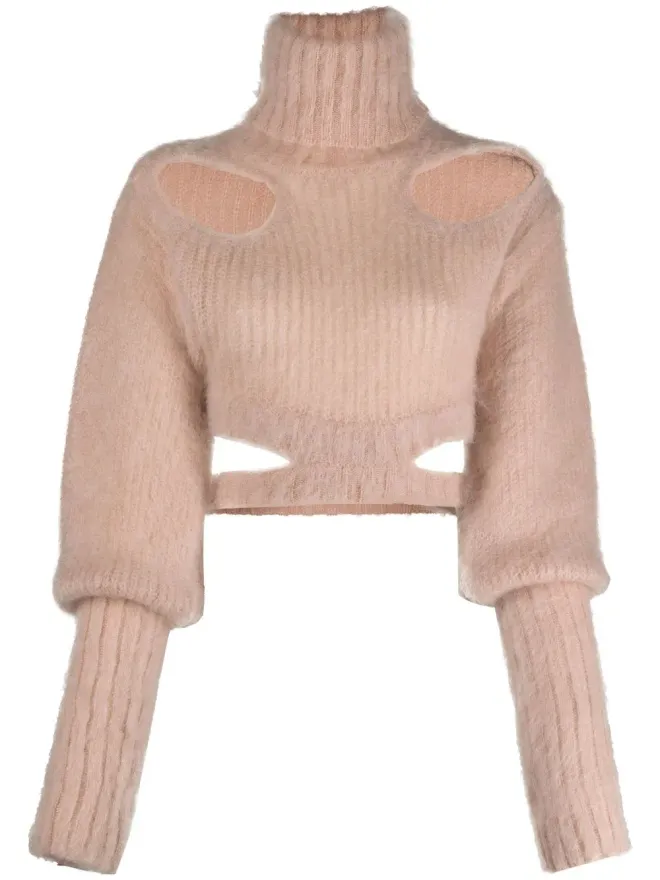 ANDREADĀMO ANDREĀDAMO カットアウトクロップドジャンパーの商品画像
