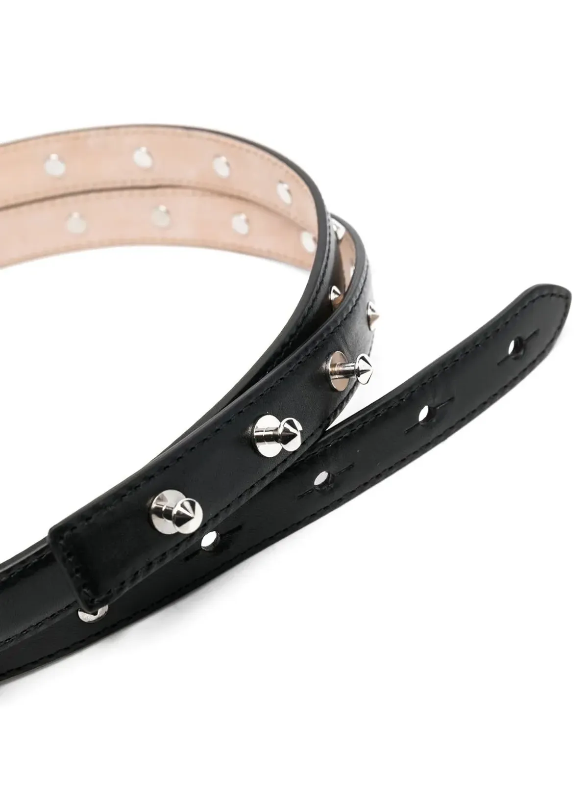 Alexander McQueen スタッズ付きレザーベルト - ブラック - 画像2
