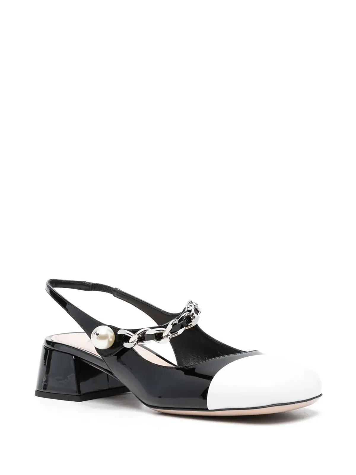 Miu Miu スリングバック バレリーナパンプス ブラック - 画像2