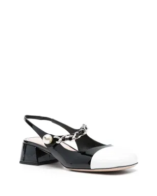 Miu Miu スリングバック バレリーナパンプス ブラック - サムネイル2