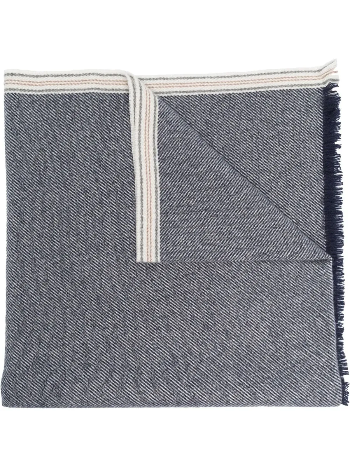 Brunello Cucinelli フリンジ付きカシミアスカーフ - 画像1
