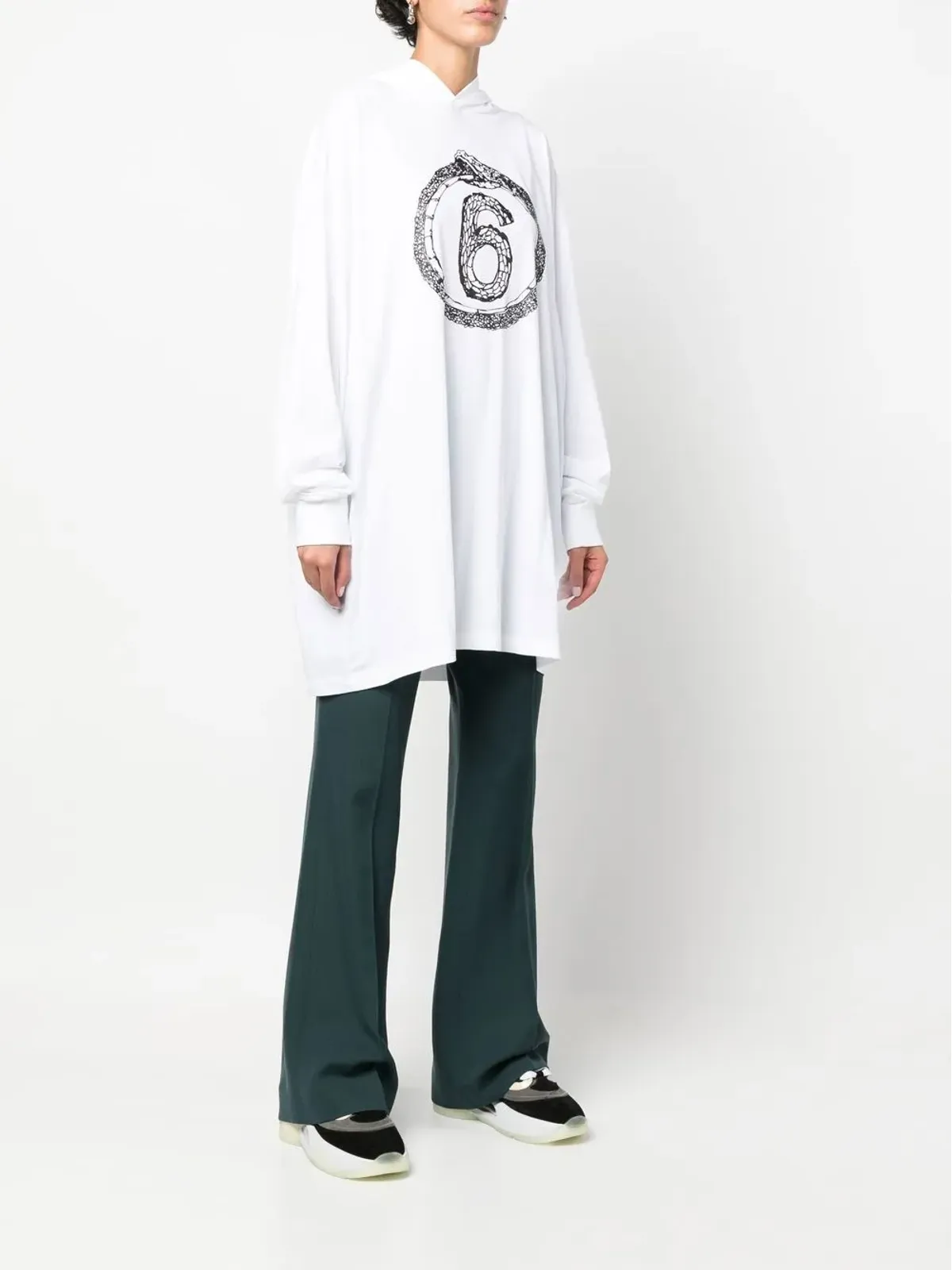 MM6 Maison Margiela ロゴ入りオーバーサイズフーディ - 画像3