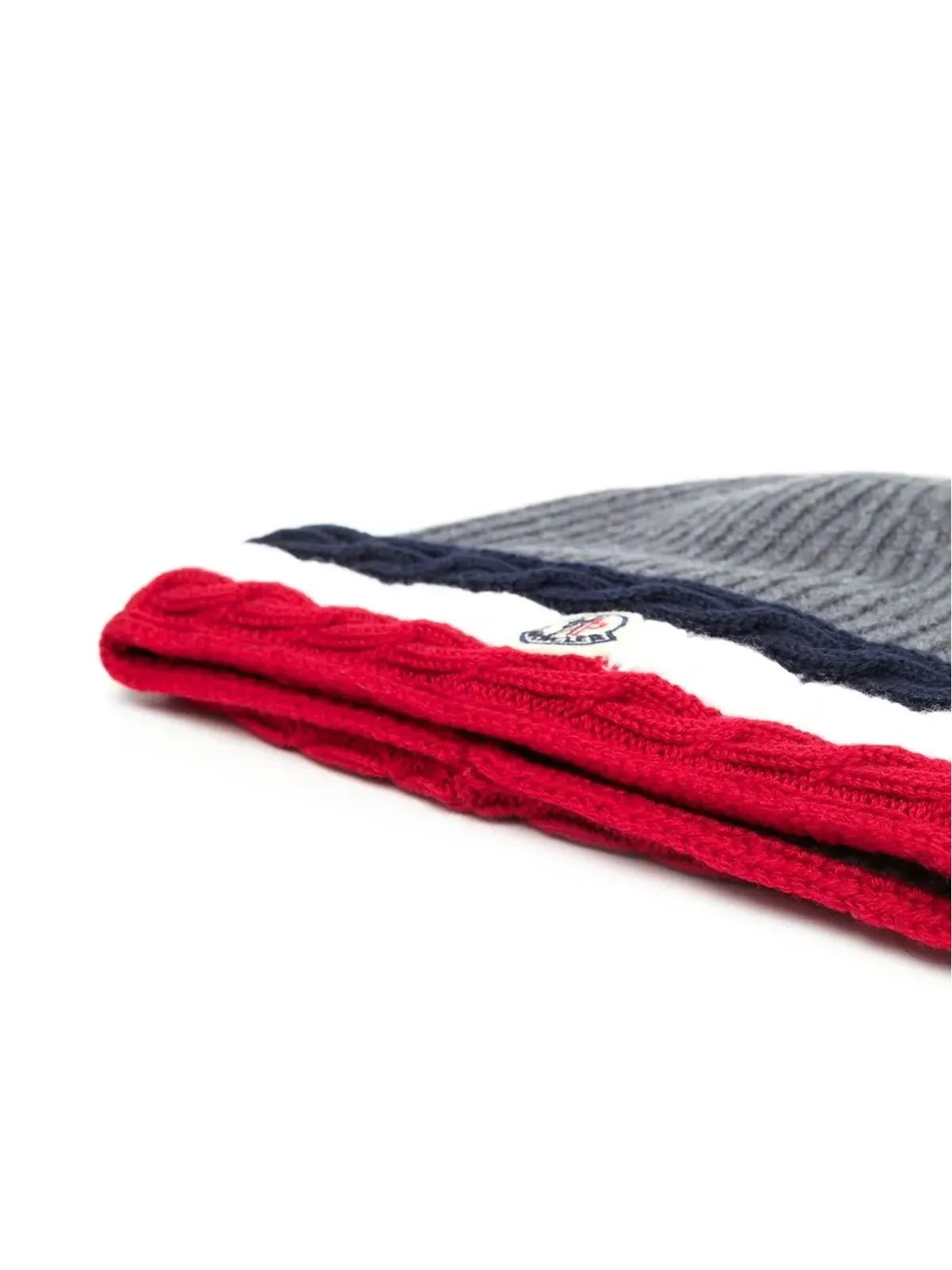 Moncler Enfant バージンウール ロゴパッチ ニット帽 - 画像2