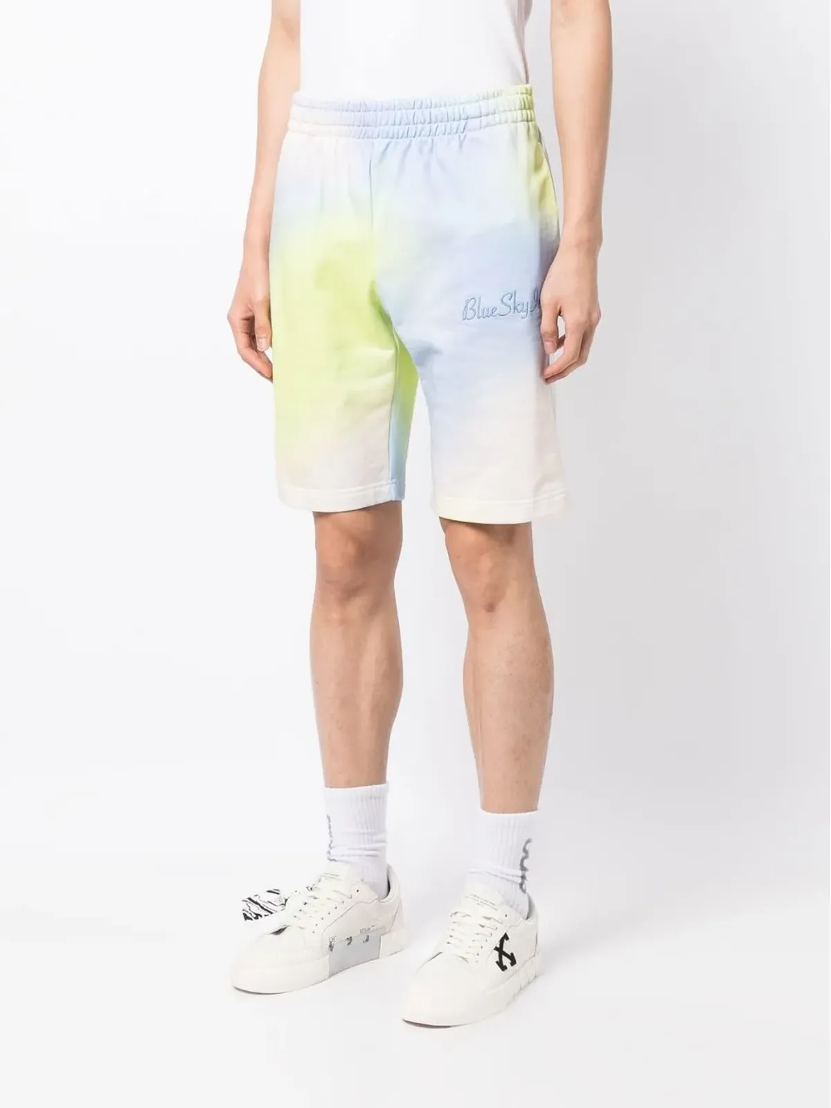 BLUE SKY INN embroidered-logo tie-dye shorts - 画像3