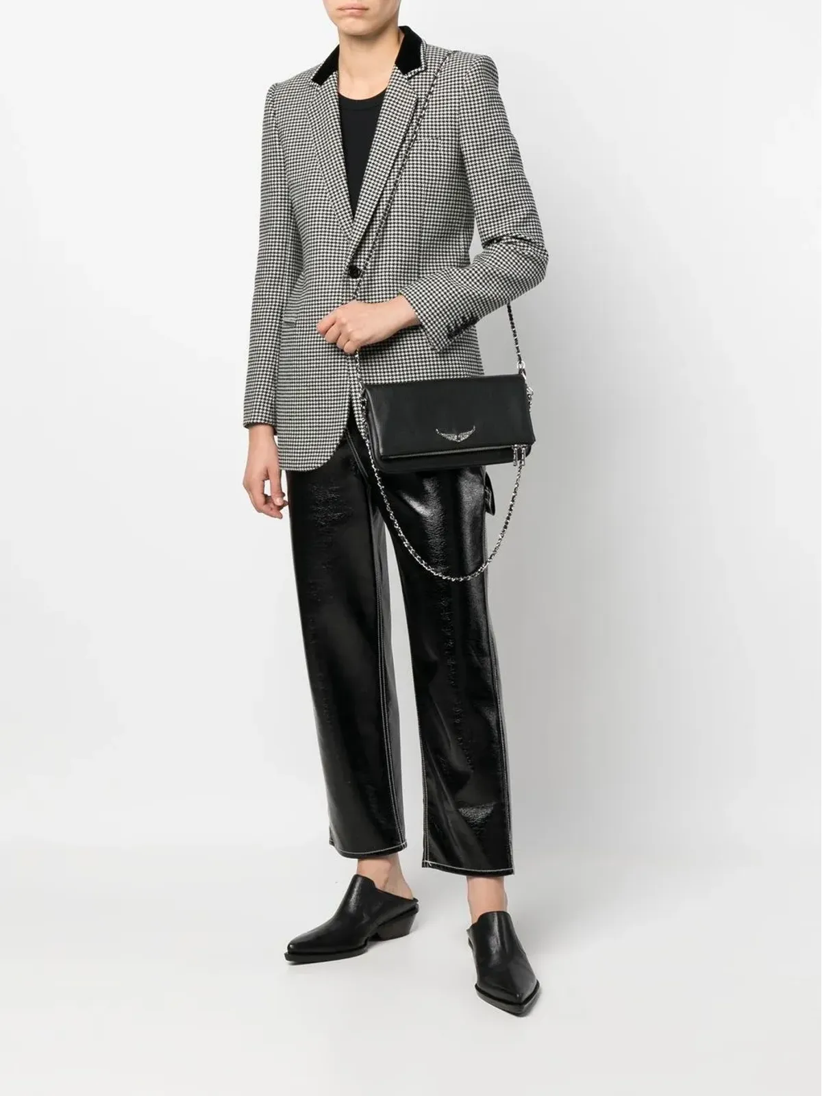 Zadig&Voltaire ロゴプレート レザーショルダーバッグ - ブラック - 画像2