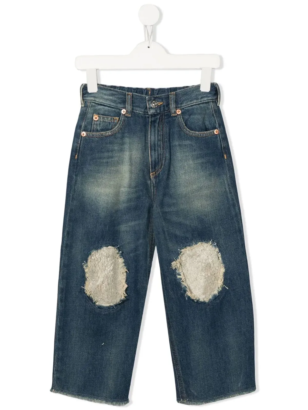 MM6 Maison Margiela Kids パッチディテール ワイドレッグジーンズ - 画像1
