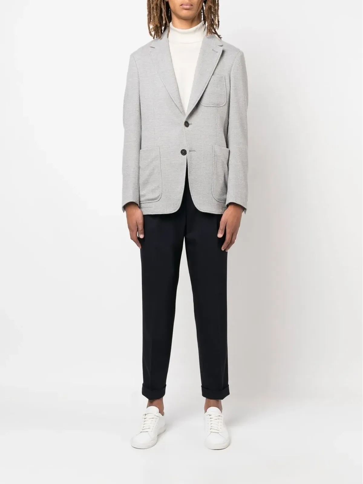 Canali シングルブレスト ウールブレザー（グレー） - 画像2