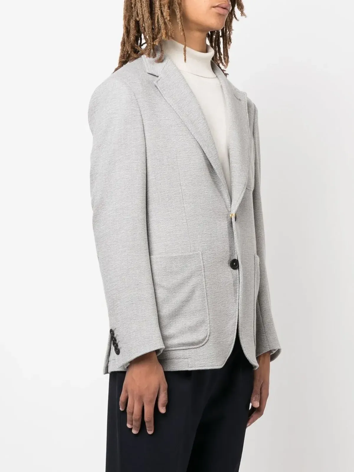 Canali シングルブレスト ウールブレザー（グレー） - 画像3